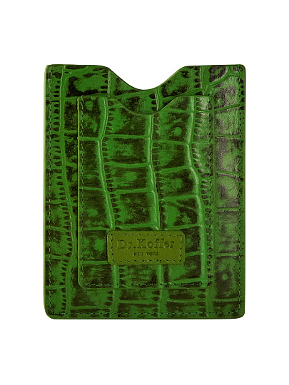 Кредитница Dr.Koffer из натуральной кожи зеленая