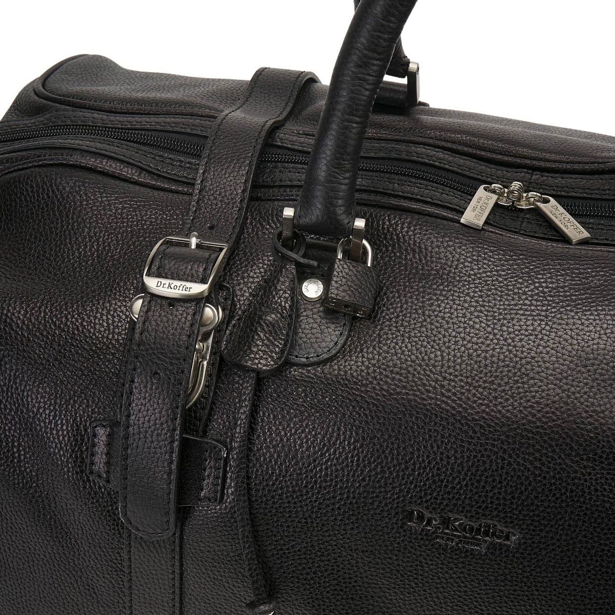 Сумка дорожная Dr.Koffer из натуральной кожи черная