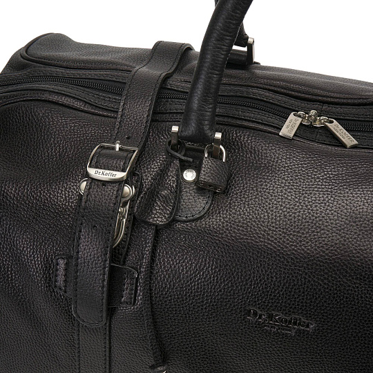Сумка дорожная Dr.Koffer из натуральной кожи черная