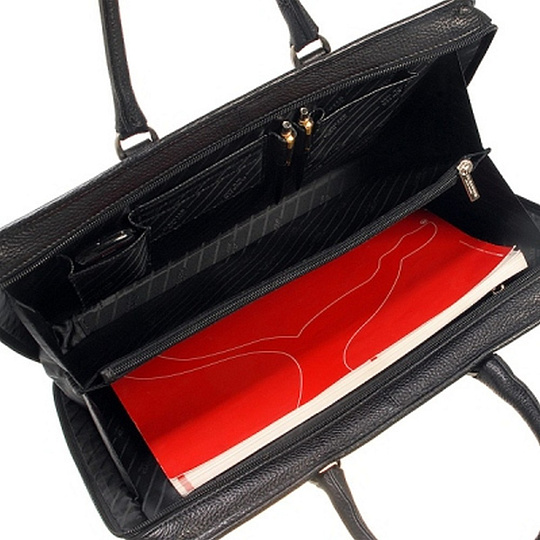 Деловая сумка Dr.Koffer из натуральной кожи черная