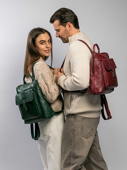 Рюкзак Dr.Koffer из натуральной кожи бордовый