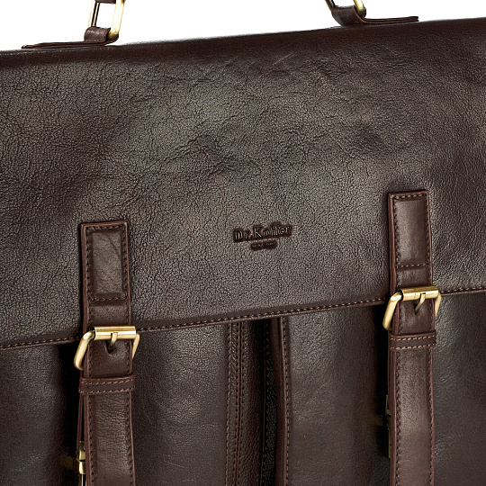 Портфель Dr.Koffer из натуральной кожи темно-коричневый