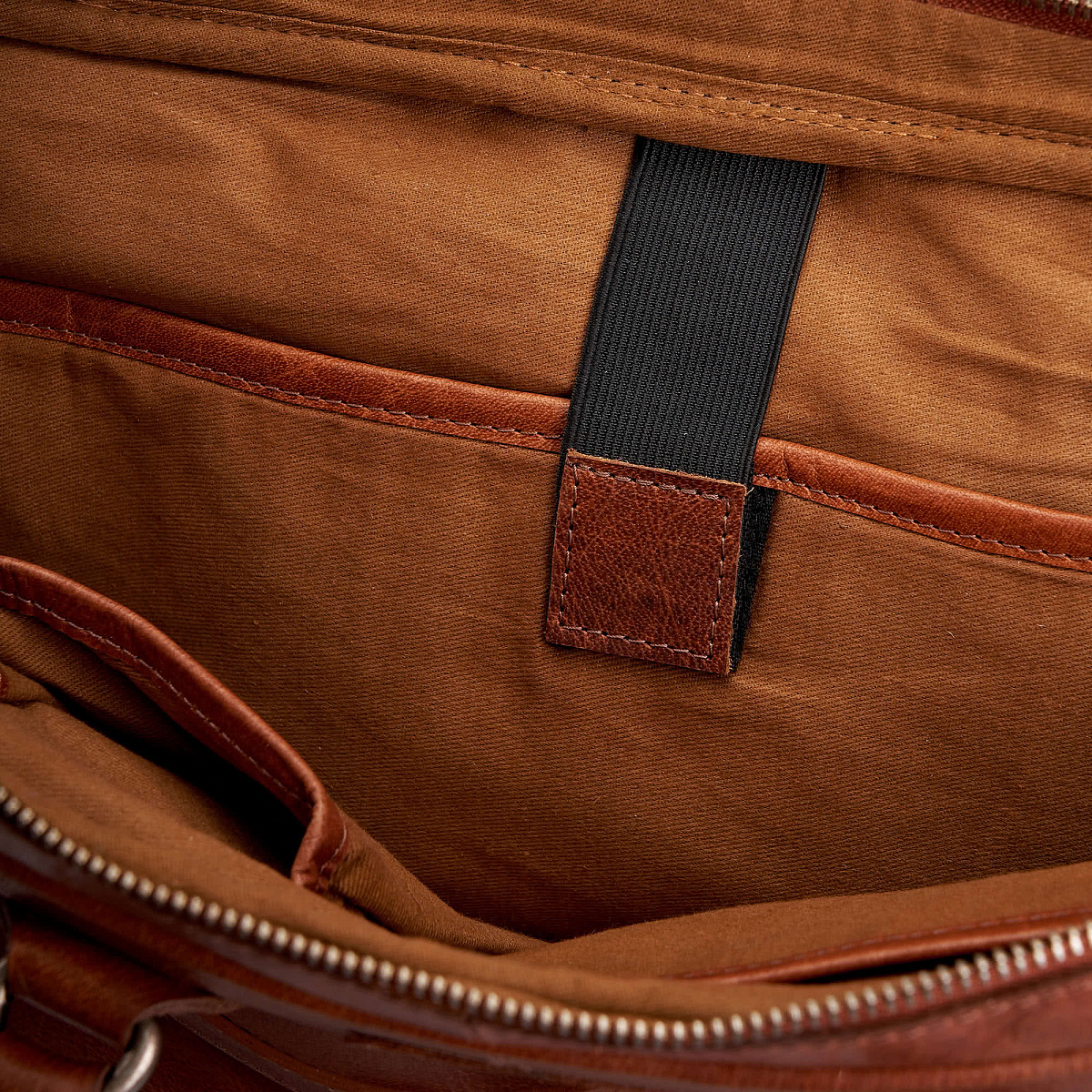 Деловая сумка Dr.Koffer из натуральной кожи коричневая