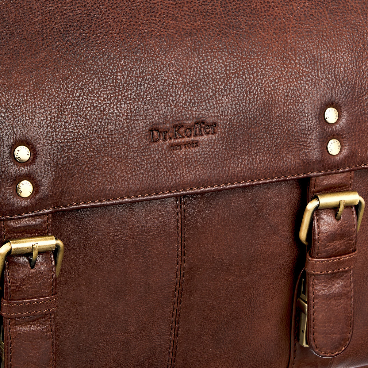 Портфель Dr.Koffer из натуральной кожи темно-коричневый