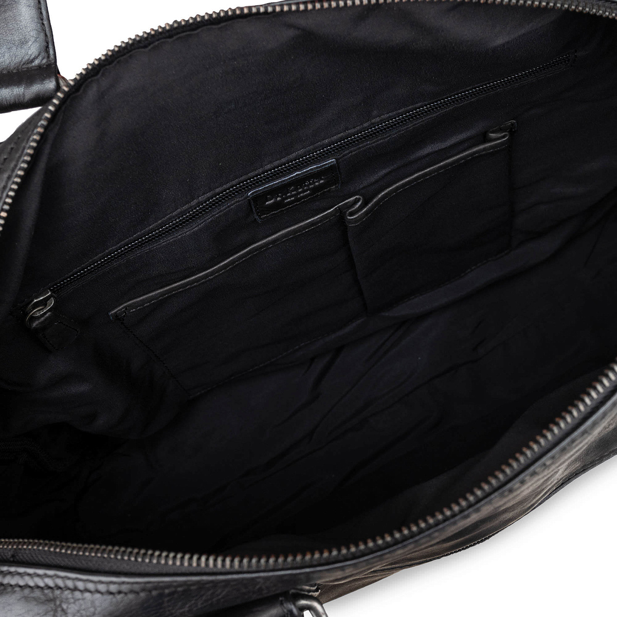 Деловая сумка Dr.Koffer из натуральной кожи черная