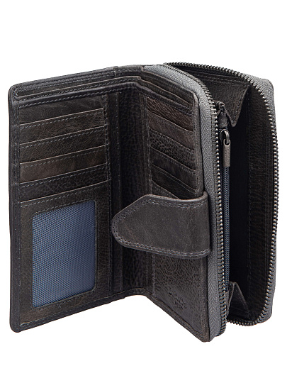 Портмоне Dr.Koffer из натуральной кожи серое