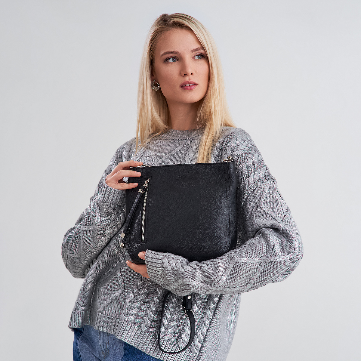 Женская сумка Dr. Koffer из натуральной кожи черная