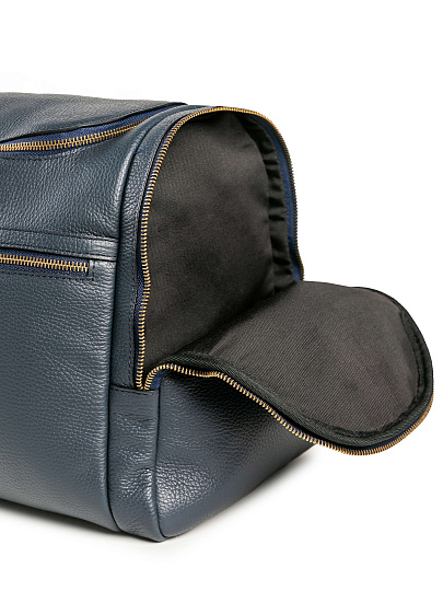 Дорожная сумка Dr. Koffer из натуральной кожи синяя