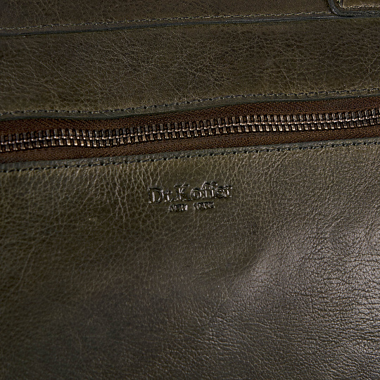 Зеленая мужская дорожная сумка из натуральной кожи Dr. Koffer