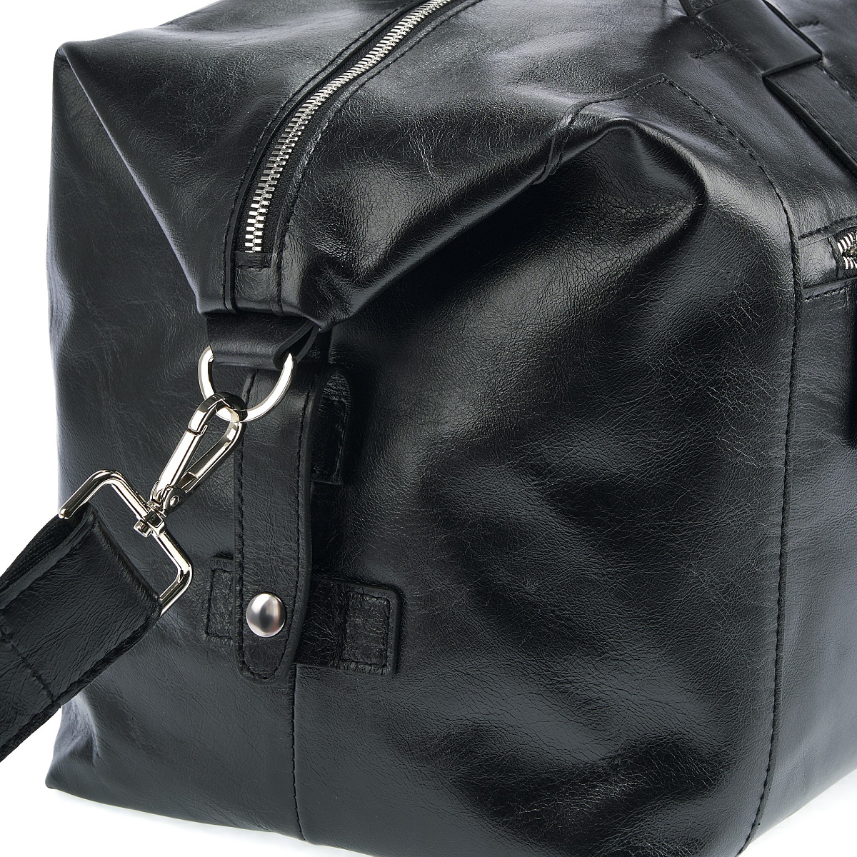 Сумка дорожная Dr. Koffer из натуральной кожи черная