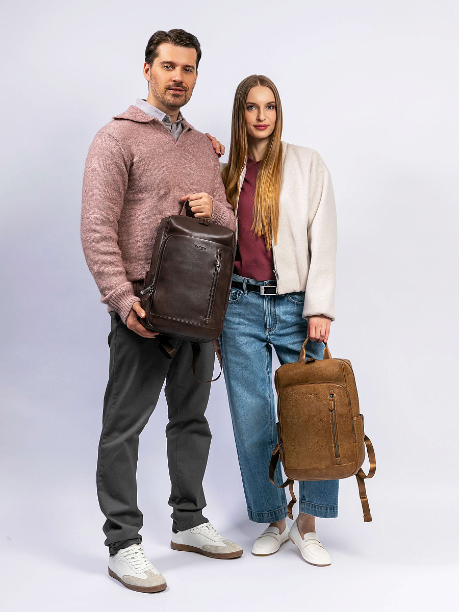 Рюкзак Dr. Koffer из натуральной кожи коричневый