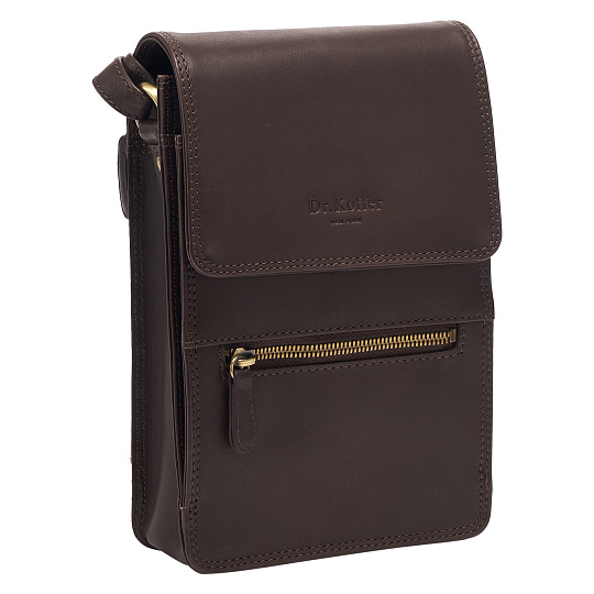 Сумка через плечо Dr.Koffer из натуральной кожи коричневая