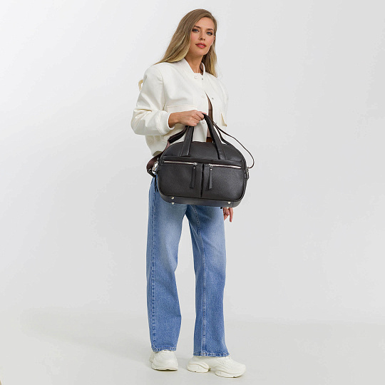 Сумка дорожная Dr.Koffer из натуральной кожи коричневая