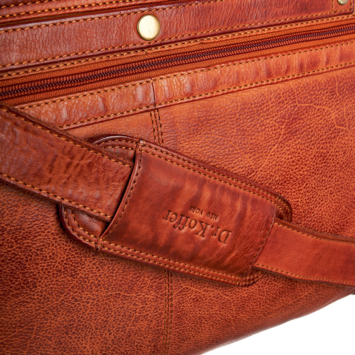 Портфель Dr.Koffer из натуральной кожи светло-коричневый