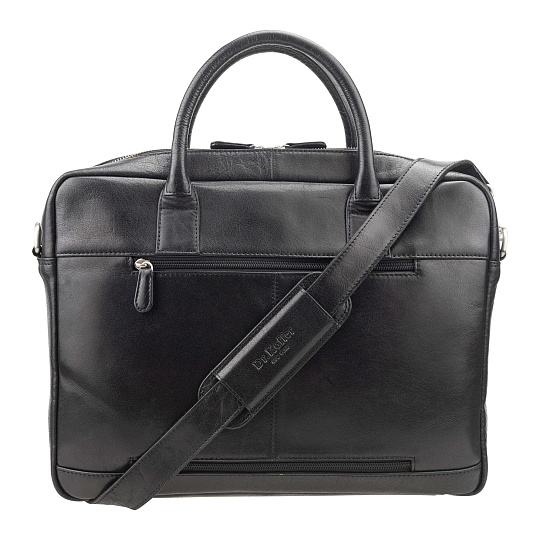 Деловая сумка Dr. Koffer из натуральной кожи черная
