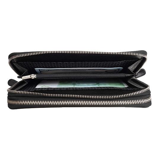 Портмоне Dr. Koffer из натуральной кожи черная