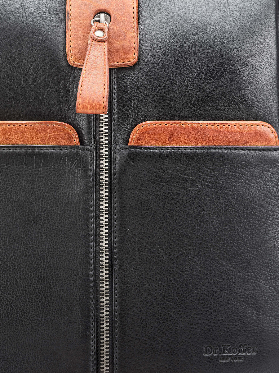 Рюкзак Dr. Koffer из натуральной кожи черный