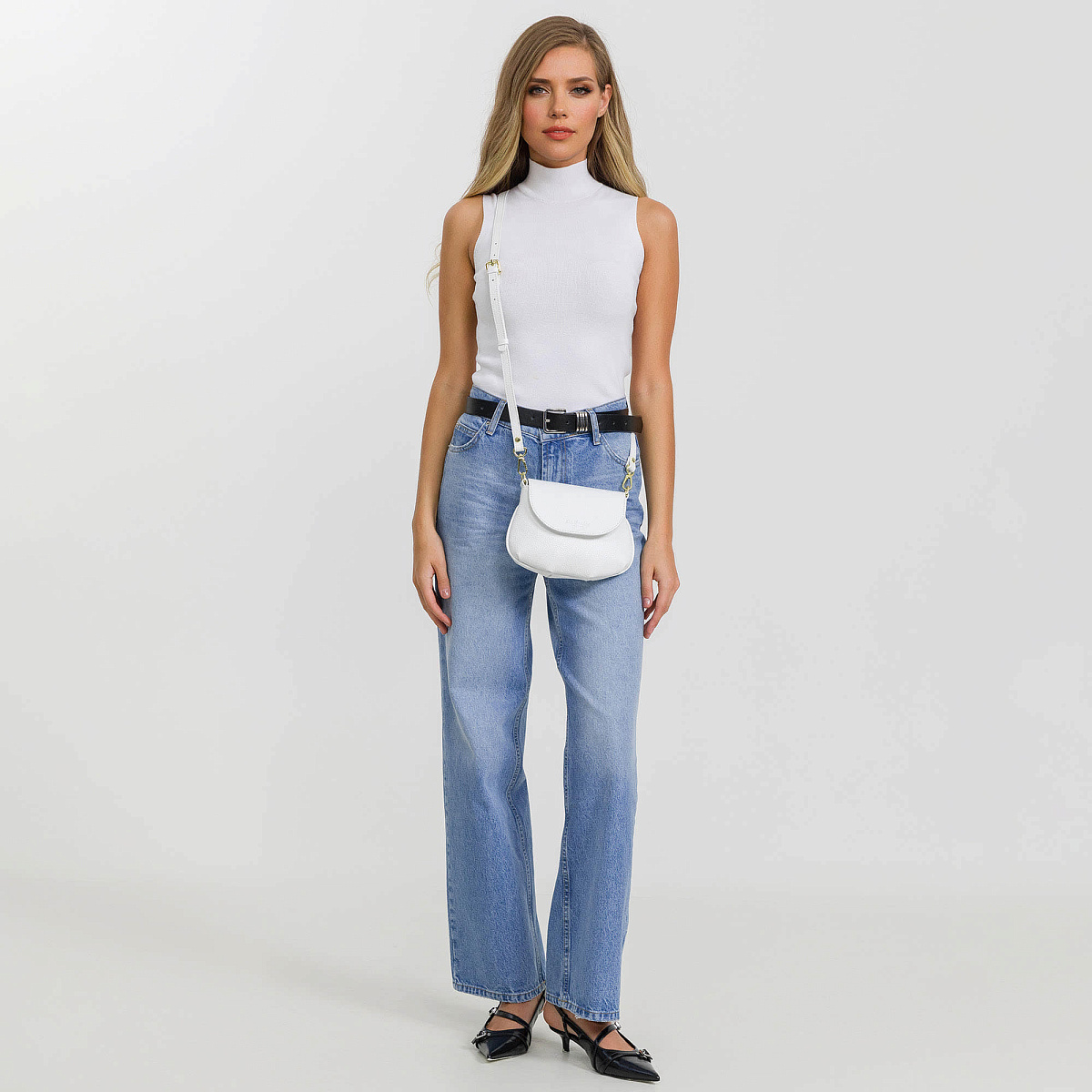 Женская сумка Dr. Koffer из натуральной кожи белая