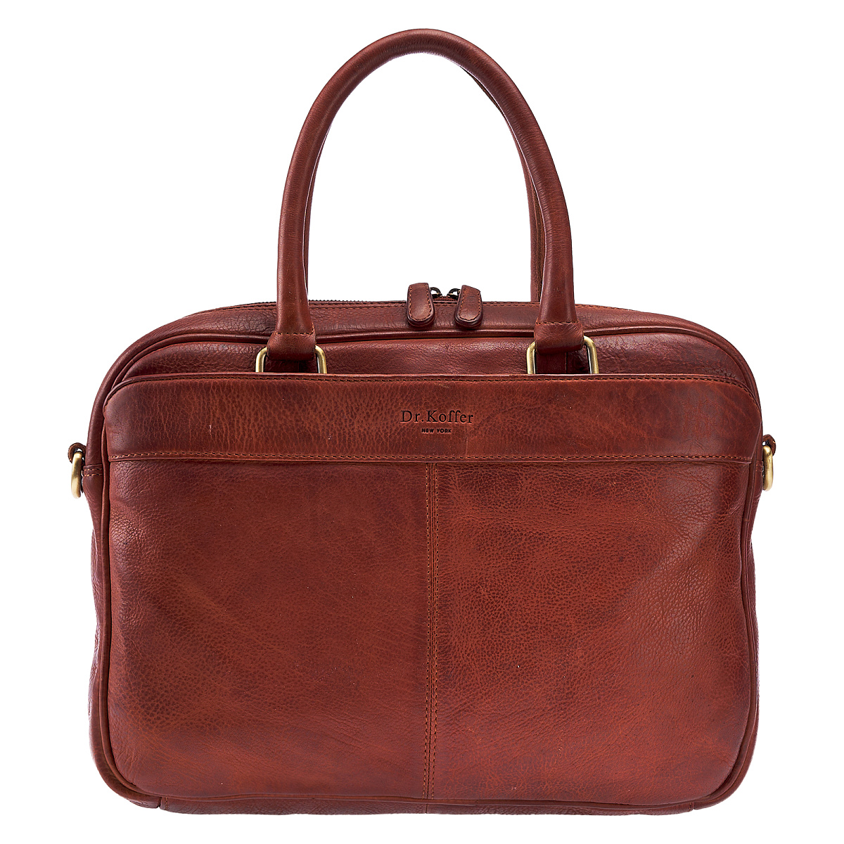 Деловая сумка Dr.Koffer из натуральной кожи коричневая