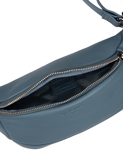 Сумка на пояс Dr. Koffer из натуральной кожи голубая