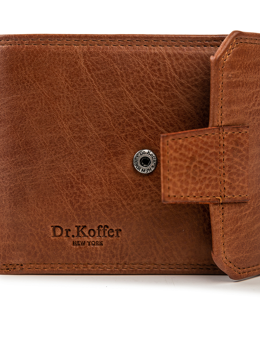 Портмоне Dr.Koffer из натуральной кожи светло-коричневое