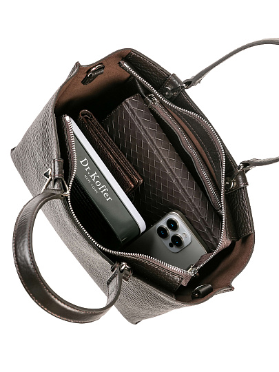 Женская сумка Dr. Koffer из натуральной кожи коричневая