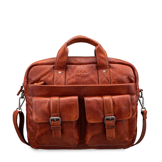 Деловая сумка Dr.Koffer из натуральной кожи коричневая
