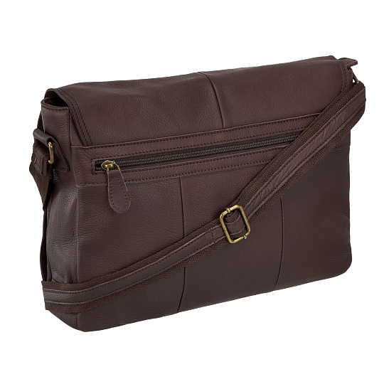 Деловая сумка Dr.Koffer из натуральной кожи темно-коричневая