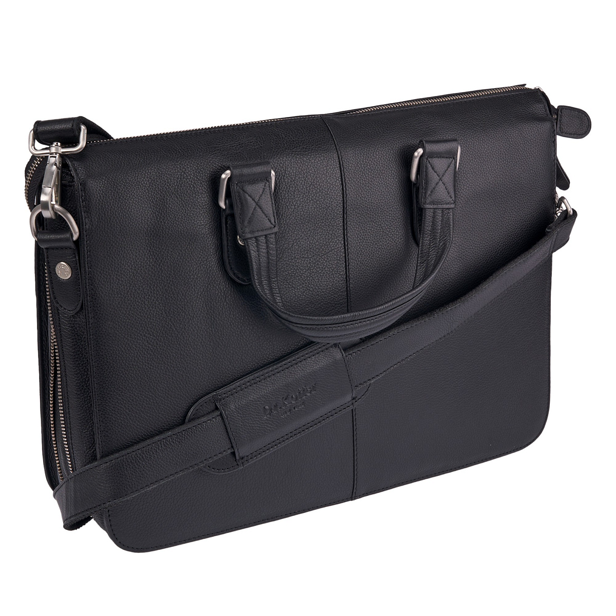 Деловая сумка Dr.Koffer из натуральной кожи черная