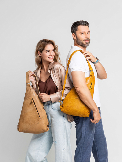 Рюкзак Dr.Koffer из натуральной кожи желтый