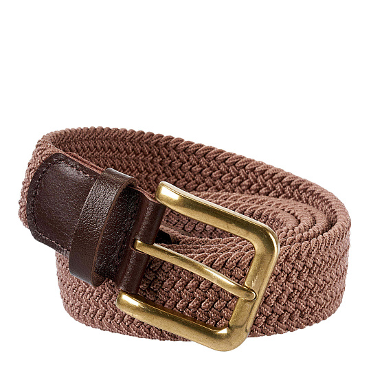 Ремень Dr.Koffer из натуральной кожи и текстиля коричневый