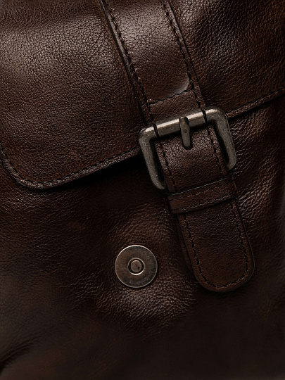 Деловая сумка Dr.Koffer из натуральной кожи темно-коричневая