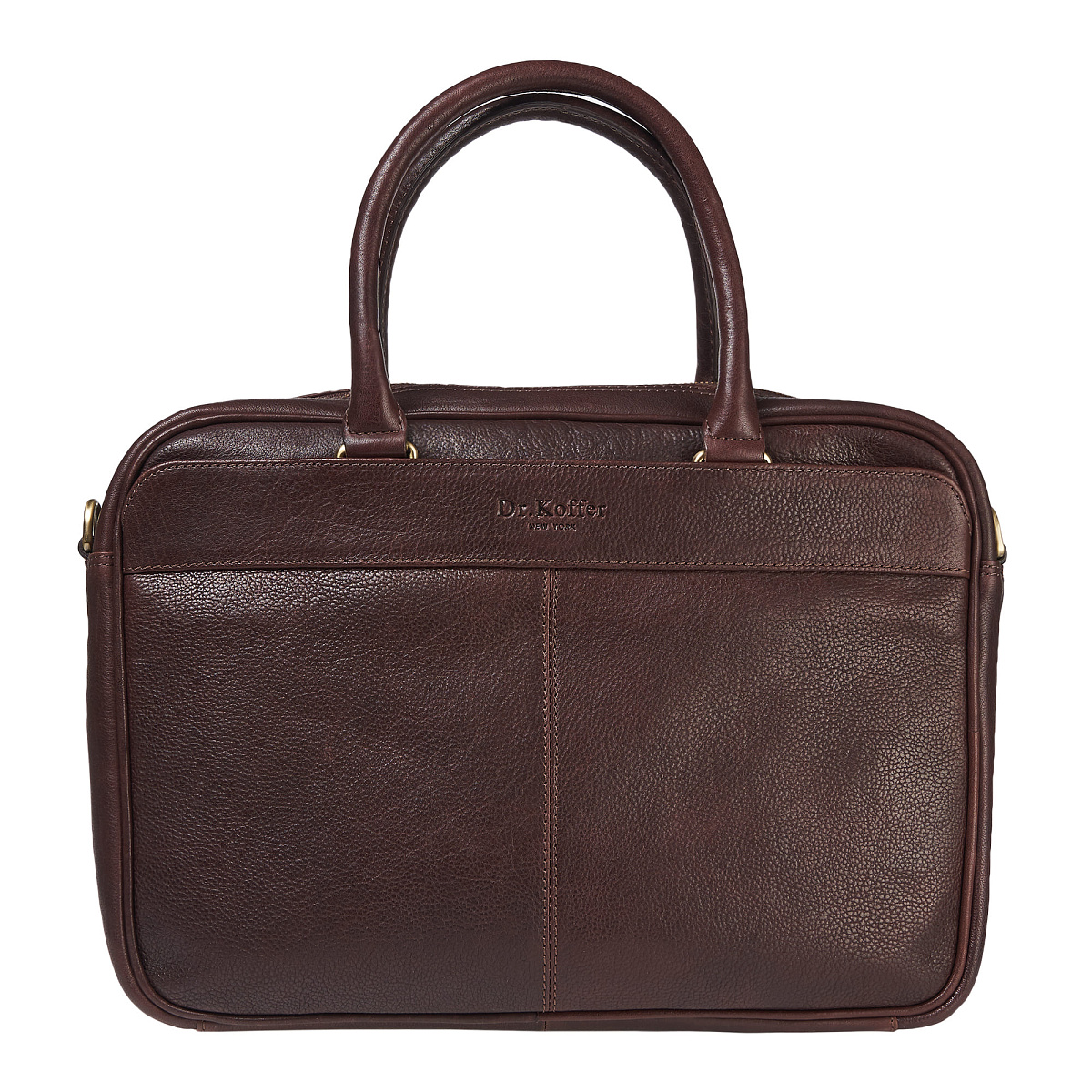 Деловая сумка Dr.Koffer из натуральной кожи темно-коричневая