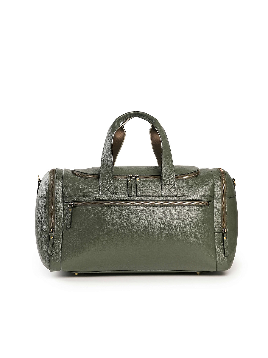 Дорожная сумка Dr. Koffer из натуральной кожи зеленая
