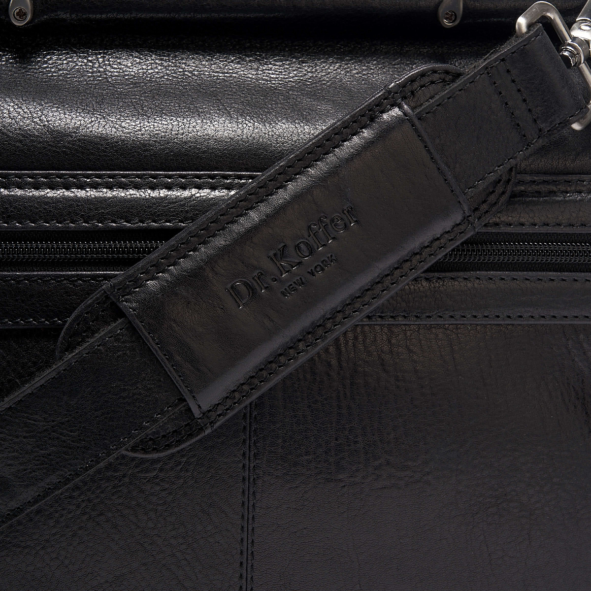 Портфель Dr.Koffer из натуральной кожи черный