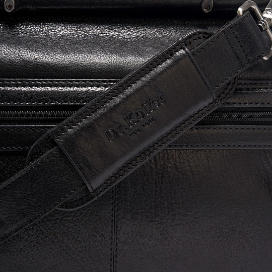 Портфель Dr.Koffer из натуральной кожи черный