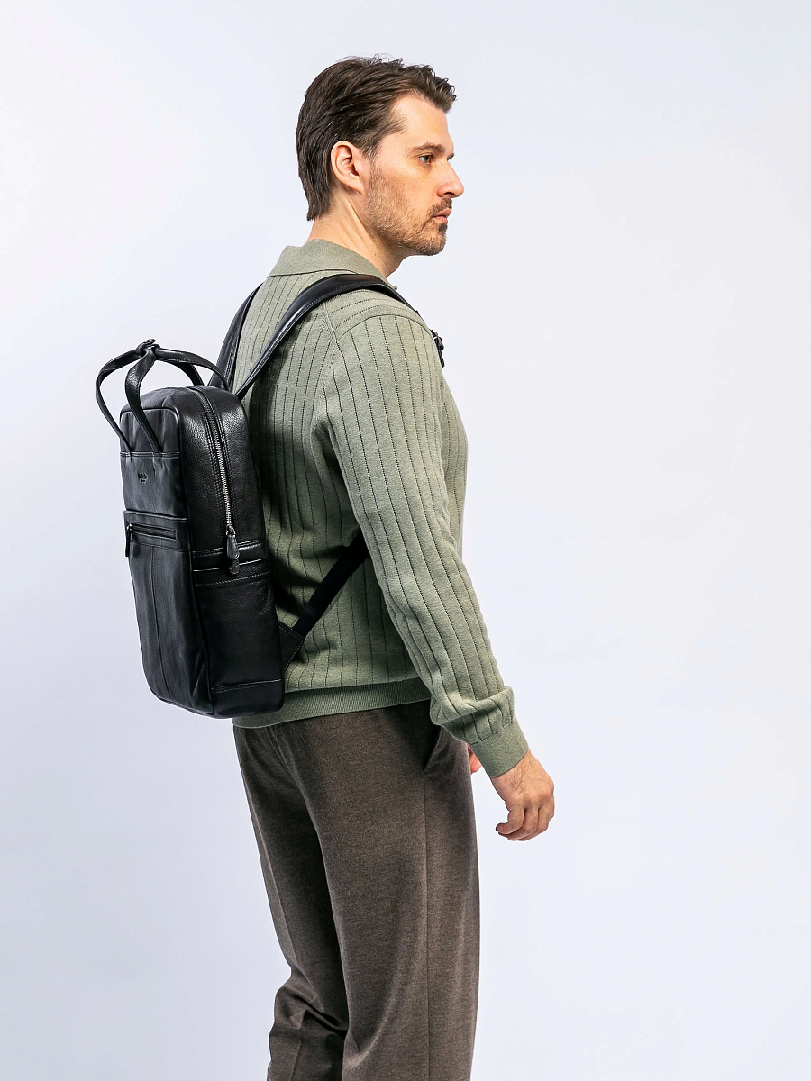 Рюкзак Dr. Koffer из натуральной кожи черный