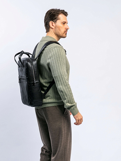 Рюкзак Dr. Koffer из натуральной кожи черный