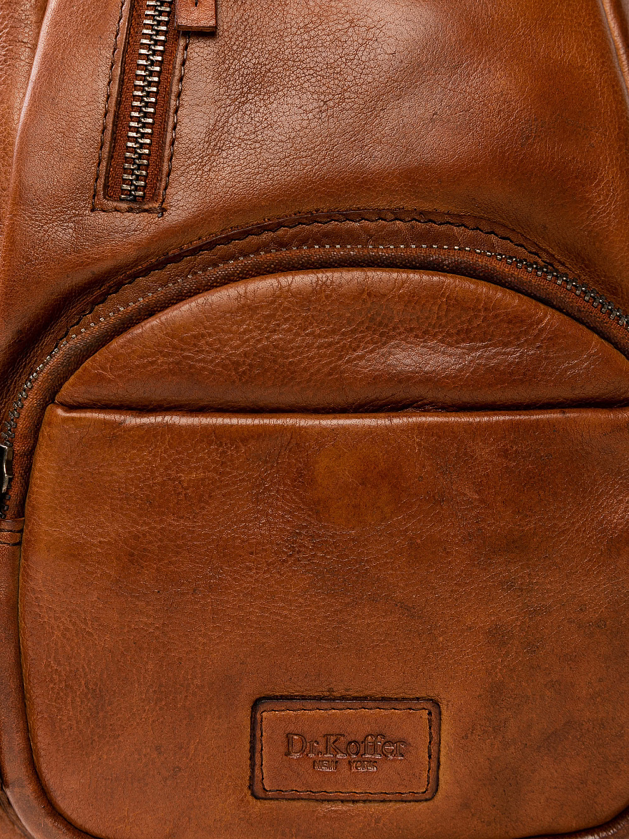 Рюкзак Dr.Koffer из натуральной кожи светло-коричневый