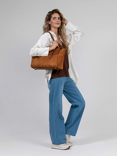 Женская сумка Dr.Koffer из натуральной кожи коричневая