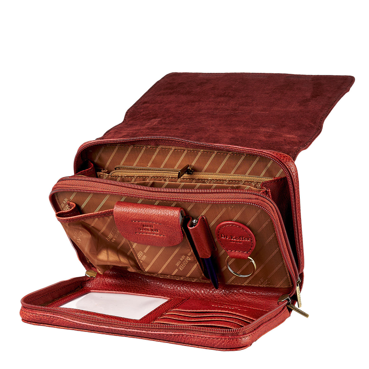 Сумка барсетка из натуральной кожи Dr. Koffer коричневая