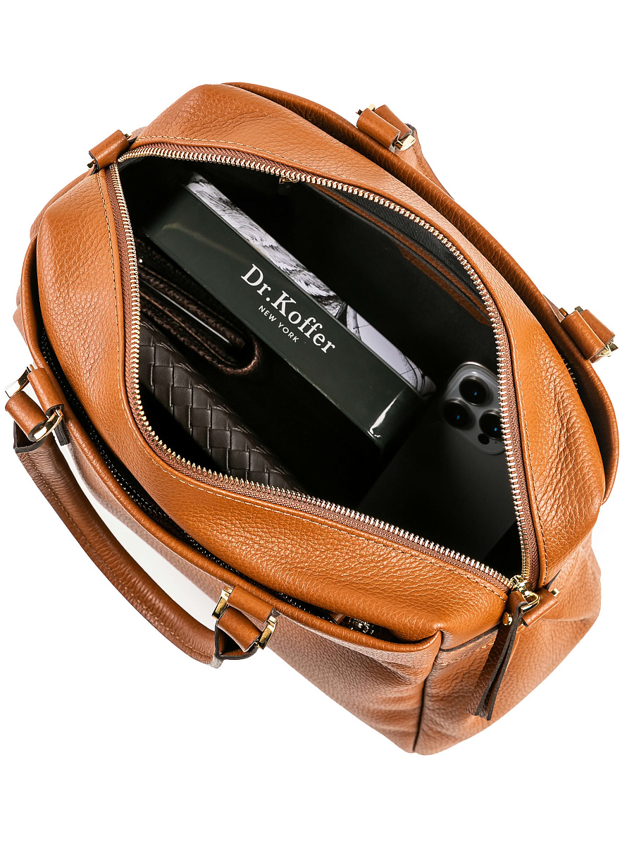 Женская сумка Dr. Koffer из натуральной кожи коричневая