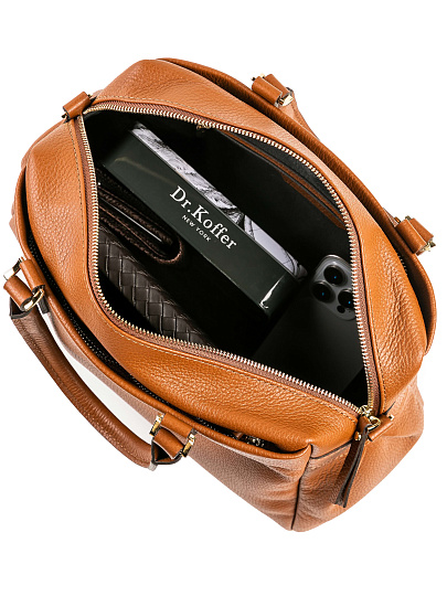 Женская сумка Dr. Koffer из натуральной кожи коричневая