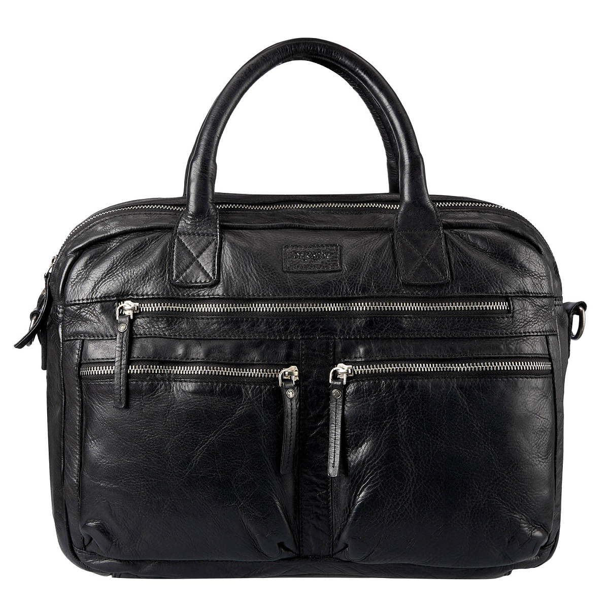 Деловая сумка Dr.Koffer из натуральной кожи черная