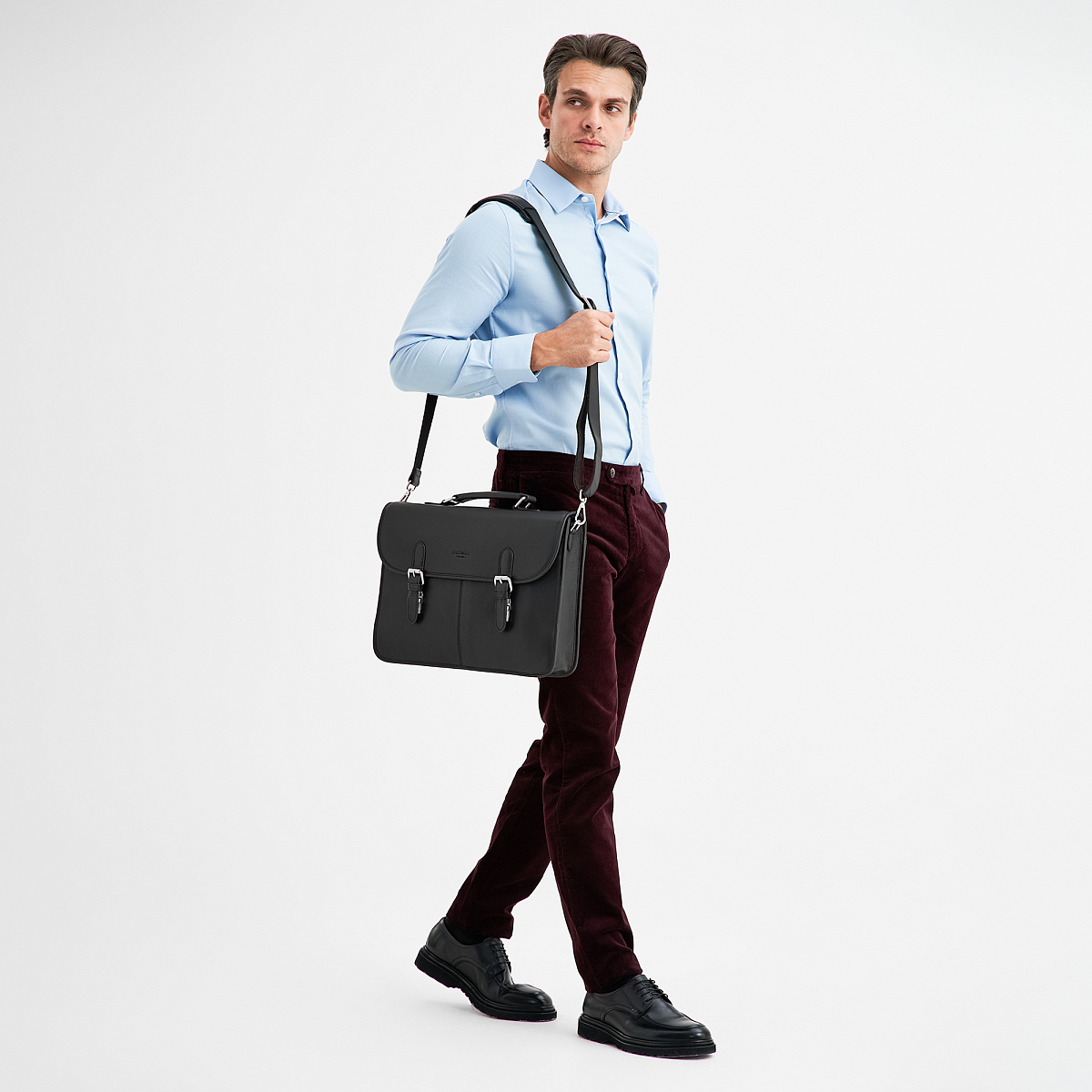 Портфель Dr.Koffer из натуральной кожи черный