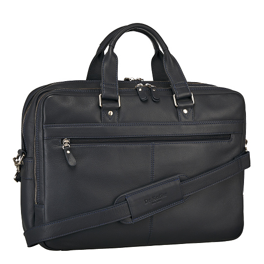 Деловая сумка Dr.Koffer из натуральной кожи синяя