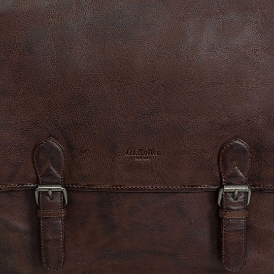 Портфель Dr.Koffer из натуральной кожи темно-коричневый