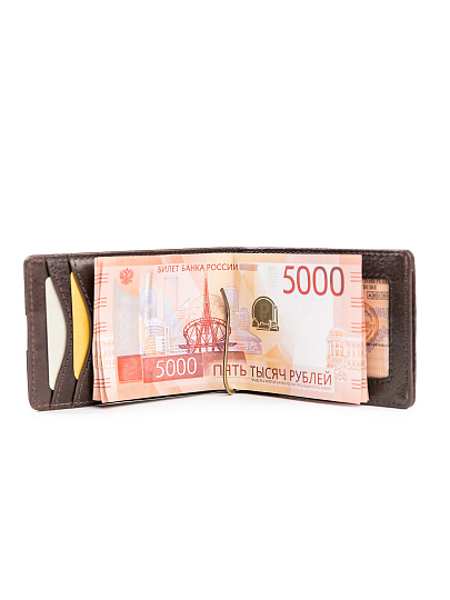 Зажим для денег Dr.Koffer из натуральной кожи коричневый