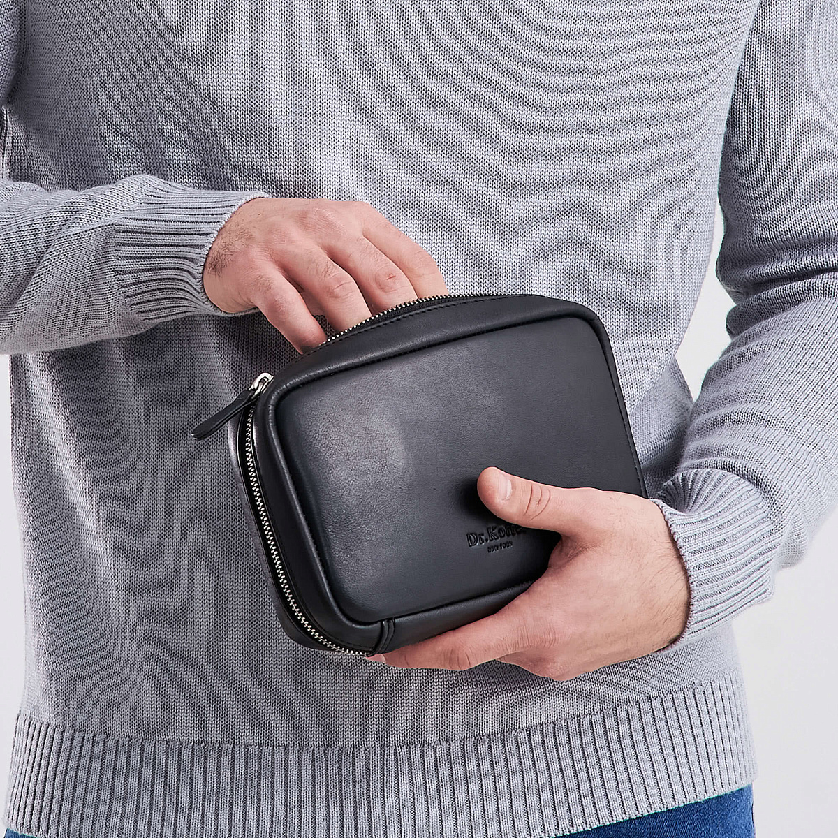 Несессер Dr. Koffer из натуральной кожи черный