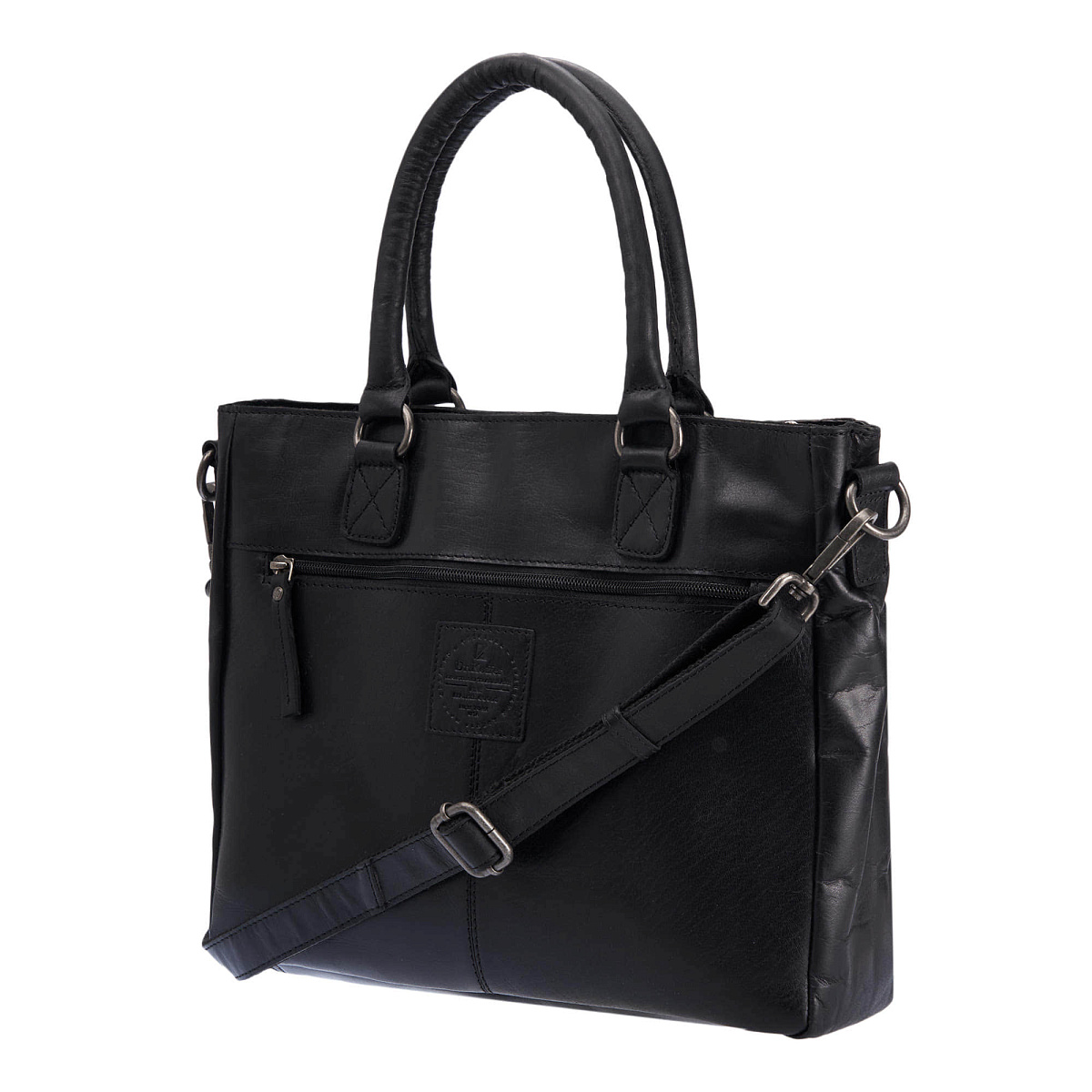 Деловая сумка Dr.Koffer из натуральной кожи черная